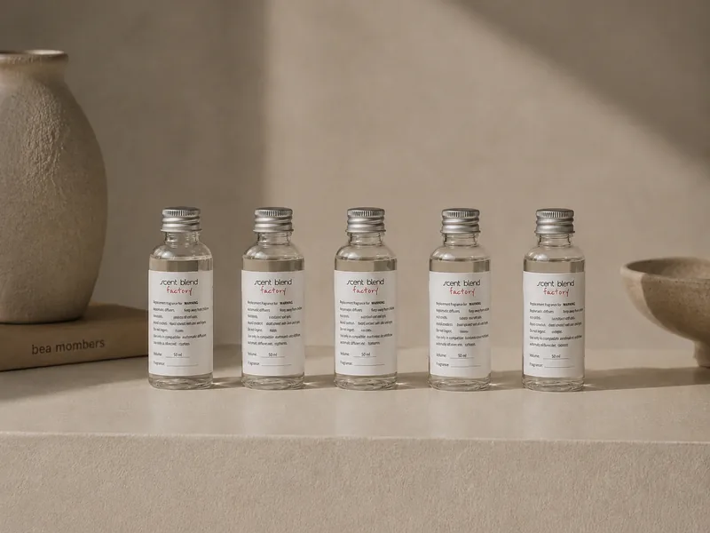 Five 50 ml Scent Blend fragrance sample bottles